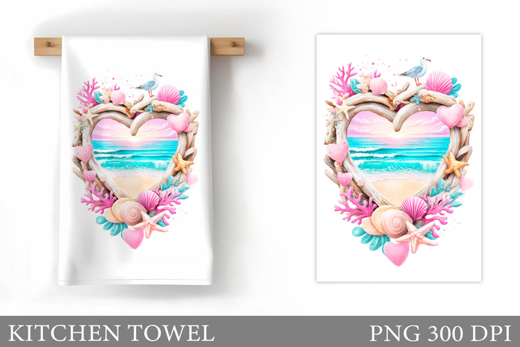 Sea Kitchen Towel Design. Sea Sublimation
