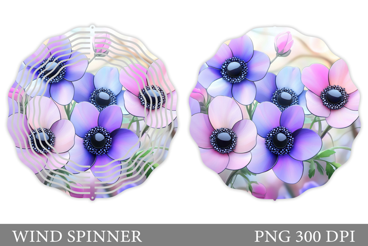 Flowers Wind Spinner Design. Floral Wind Spinner Sublimation