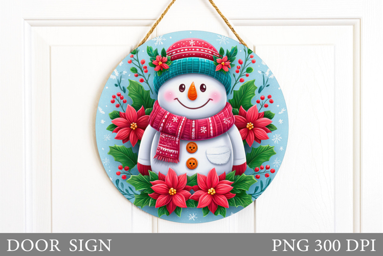 Christmas Snowman Door Sign. Christmas Door Sign Sublimation