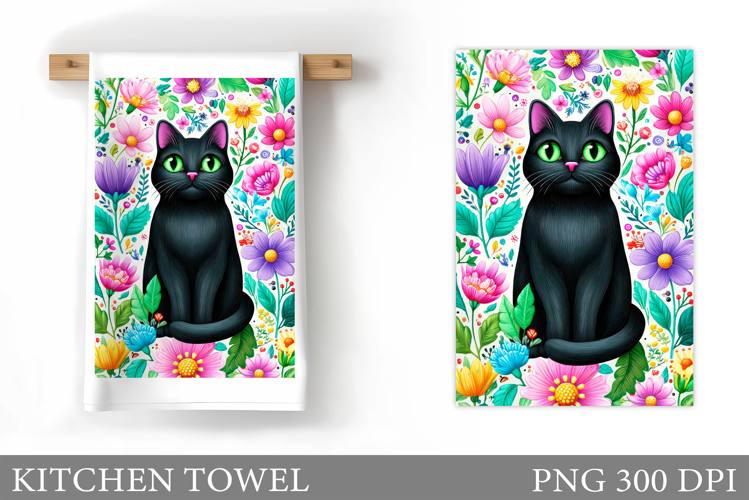 Cat Kitchen Towel Design. Cat Sublimation