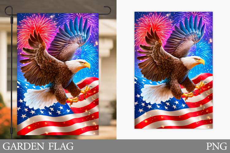 Patriotic Eagle Garden Flag. Patriotic Garden Flag Design