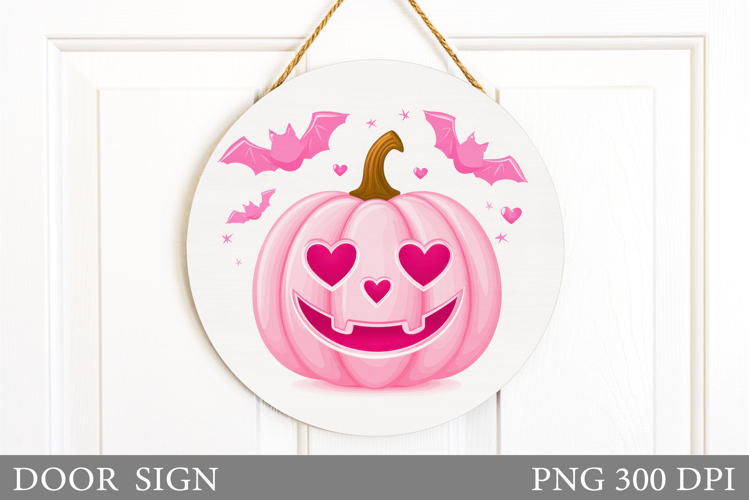 Halloween Pumpkin Door Sign. Halloween Door Sign Design