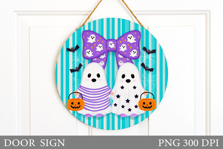 Ghost Door Sign Design. Halloween Door Sign Sublimation