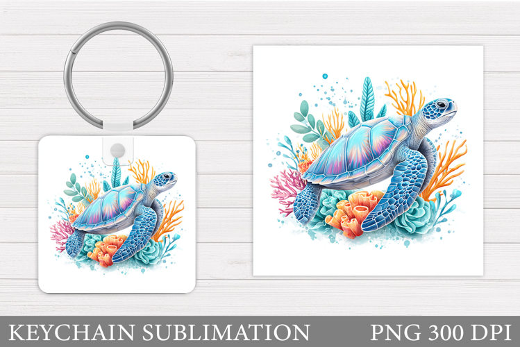 Sea Turtle Keychain Design. Sea Turtle Sublimation