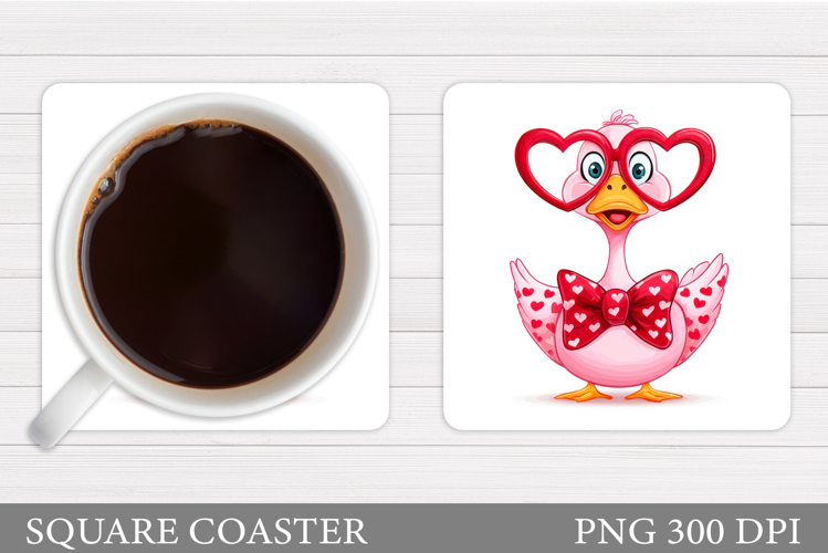 Valentines Goose Coaster. Valentines Coaster Sublimation