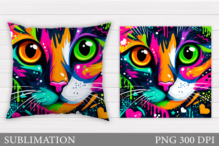Cat Pillow Design. Cat Sublimation