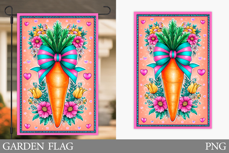 Carrot Garden Flag Design. Flowers Garden Flag Sublimation
