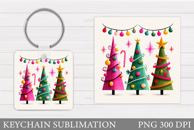 Christmas Tree Keychain. Christmas Keychain Sublimation