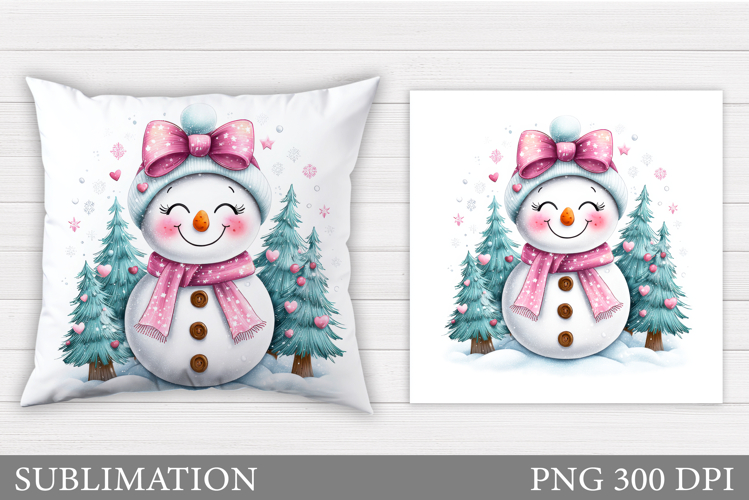 Christmas Snowman Pillow. Christmas Pillow Design