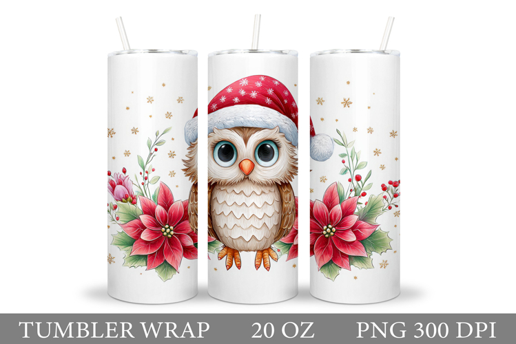 Christmas Owl Tumbler Design. Christmas Tumbler Sublimation
