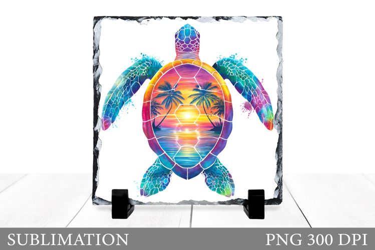 Turtle Square Sublimation. Sea Turtle Slate Design