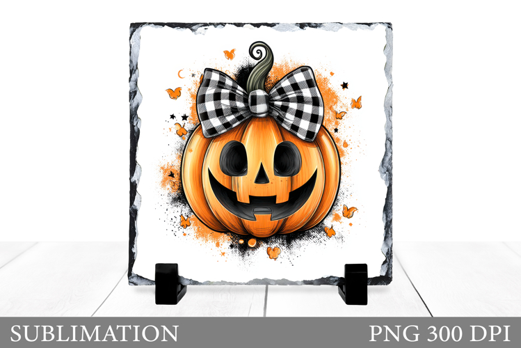 Halloween Pumpkin Slate Design. Halloween Sublimation