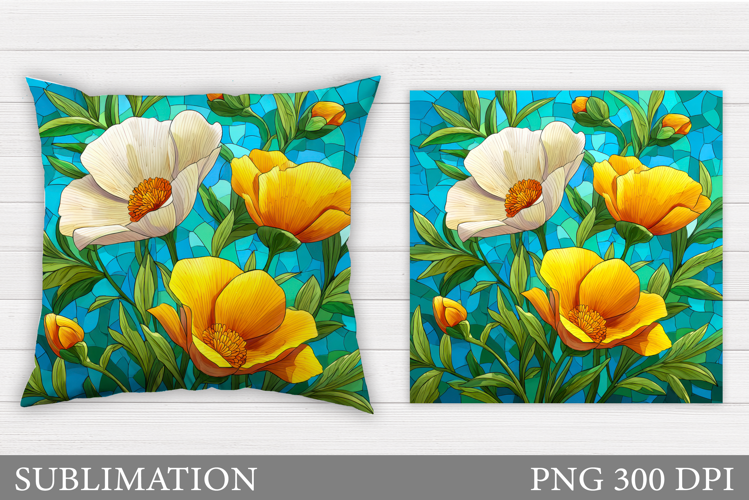 Floral Pillow Design. Flowers Pillow Sublimation