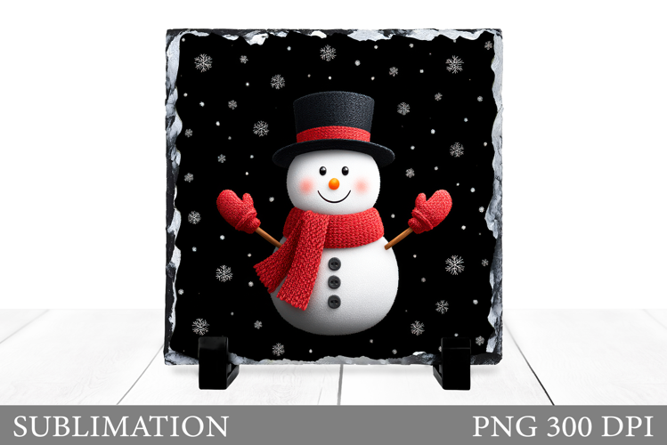 Snowman Slate Design. Cute Snowman Sublimation