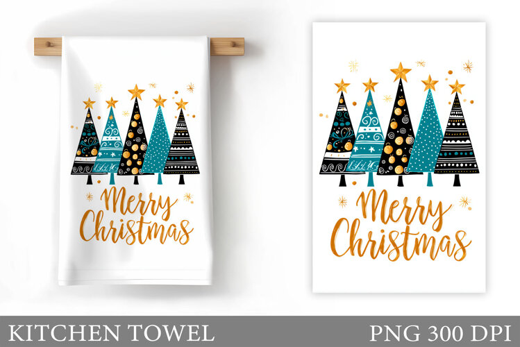 Christmas Tree Kitchen Towel. Christmas Kitchen Towel Design example image 1