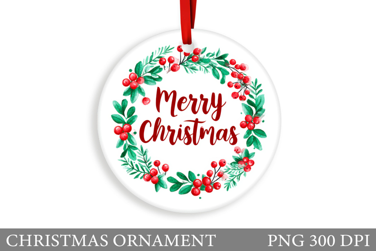 Christmas Ornament Sublimation. Merry Christmas Ornament