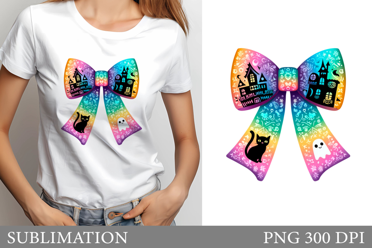 Halloween Bow Sublimation. Halloween Bow T-Shirt Design