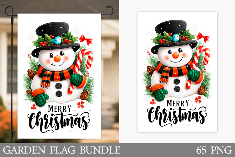 Snowman Garden Flag. Christmas Garden Flag Sublimation