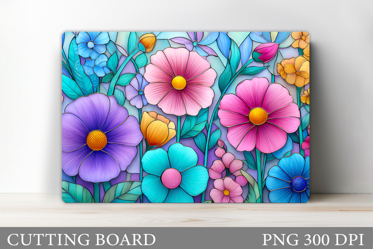 Flowers Cutting Board Design. Floral Sublimation