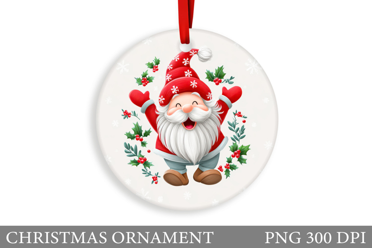 Gnome Christmas Ornament. Christmas Ornament Sublimation