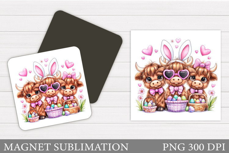 Easter Cow Magnet Design. Easter Magnet Sublimation