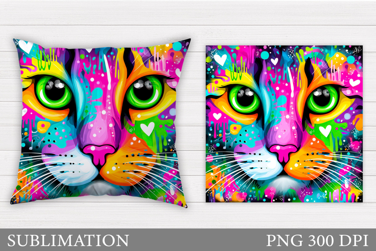Cat Pillow Design. Cat Sublimation