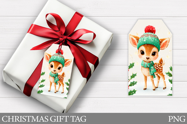 Christmas Deer Gift Tag . Christmas Gift Tag Printable