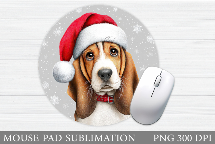 Christmas Dog Mouse Pad. Cute Dog Mouse Pad Sublimation