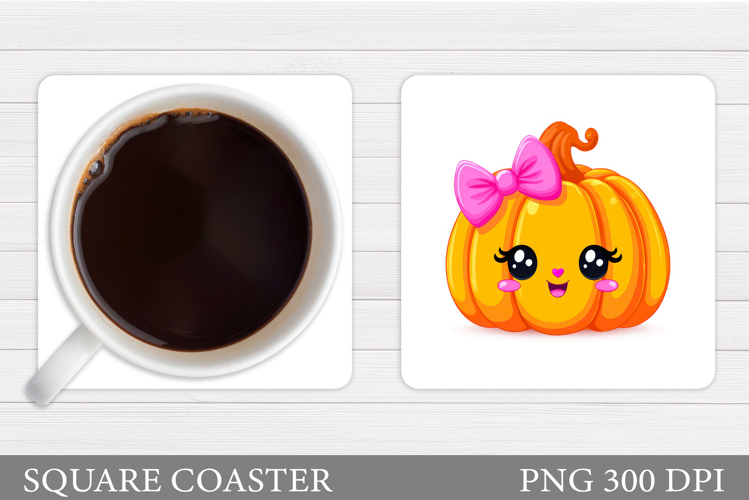 Cute Pumpkin Coaster. Cute Halloween Coaster Sublimation