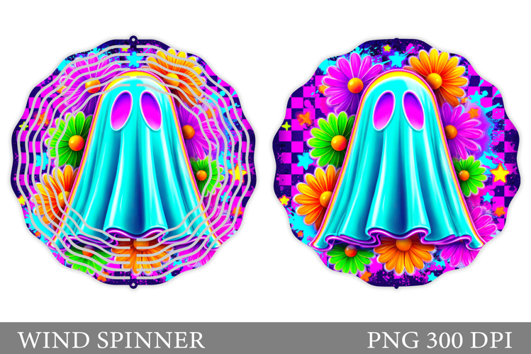 Cute Ghost Wind Spinner Design. Cute Halloween Wind Spinner