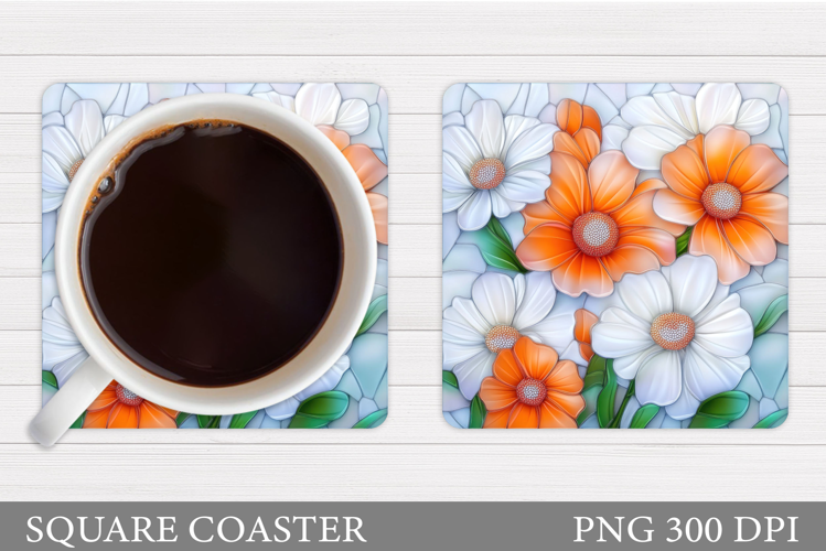Floral Coaster Design. Flowers Coaster Sublimation