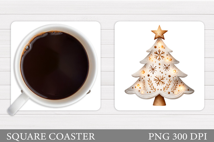Christmas Tree Coaster Design. Christmas Coaster Sublimation