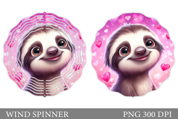 Valentines Sloth Wind Spinner. Valentines Wind Spinner example image 1