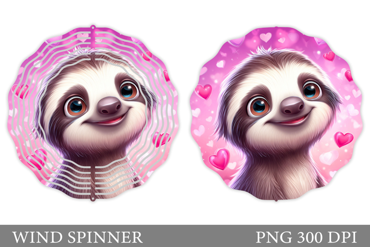 Valentines Sloth Wind Spinner. Valentines Wind Spinner