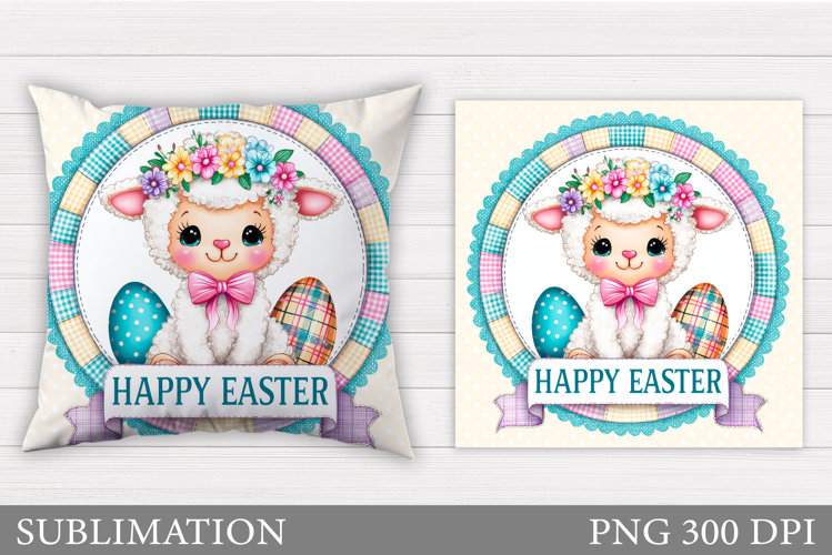 Easter Lamb Pillow Design. Easter Pillow Sublimation