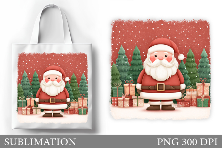 Cute Santa Claus Tote Bag. Christmas Tote Bag Sublimation