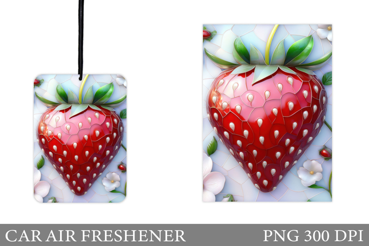 Strawberry Car Air Freshener Design. Strawberry Sublimation