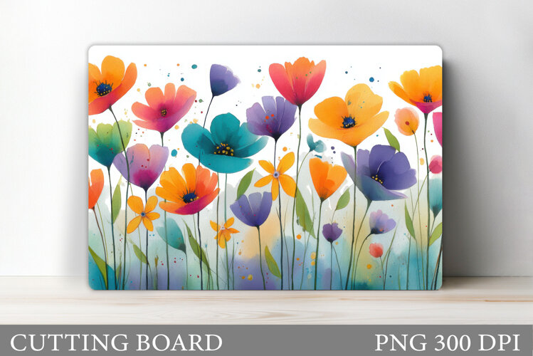 Floral Cutting Board Design. Flowers Cutting Board example image 1
