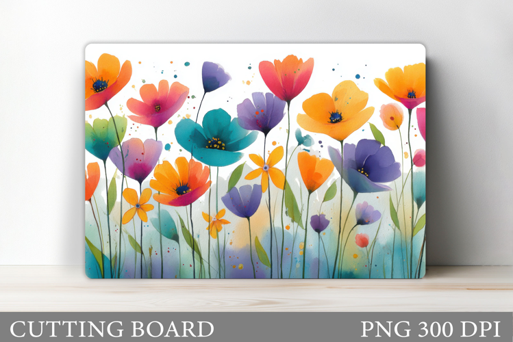 Floral Cutting Board Design. Flowers Cutting Board