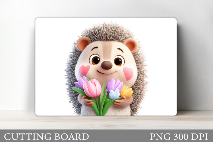 Hedgehog Cutting Board Design. Cute Hedgehog Sublimation example image 1