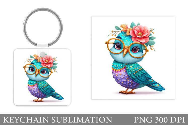 Cute Bird Keychain Design. Cute Bird Sublimation