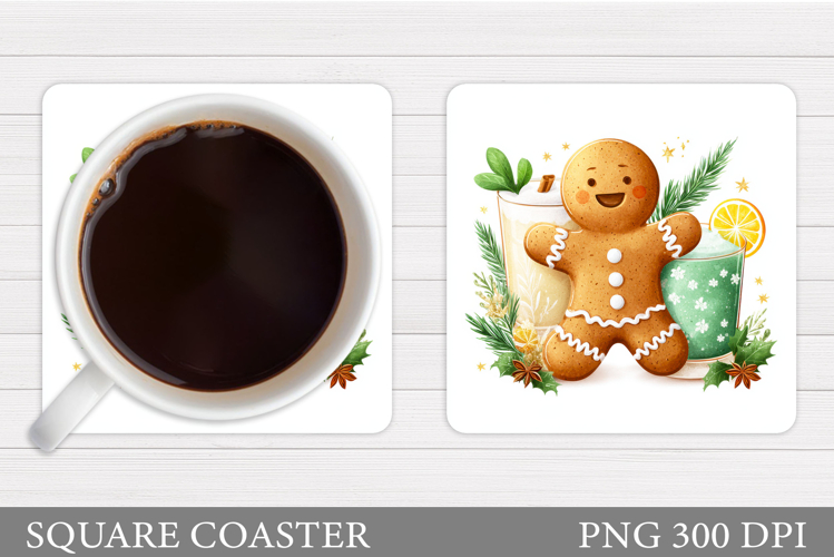 Gingerbread Coaster Design. Christmas Coaster Sublimation
