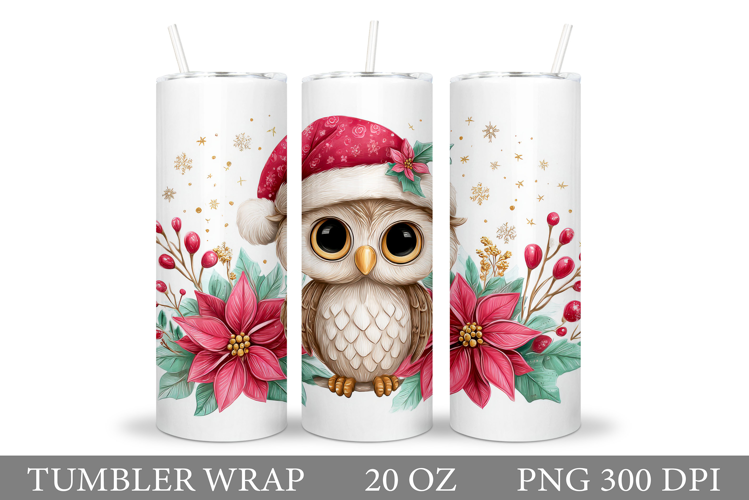 Christmas Owl Tumbler Design. Christmas Tumbler Sublimation
