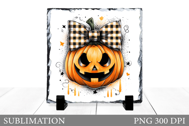 Halloween Pumpkin Slate Design. Halloween Sublimation