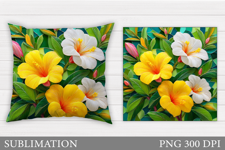Floral Pillow Design. Flowers Pillow Sublimation