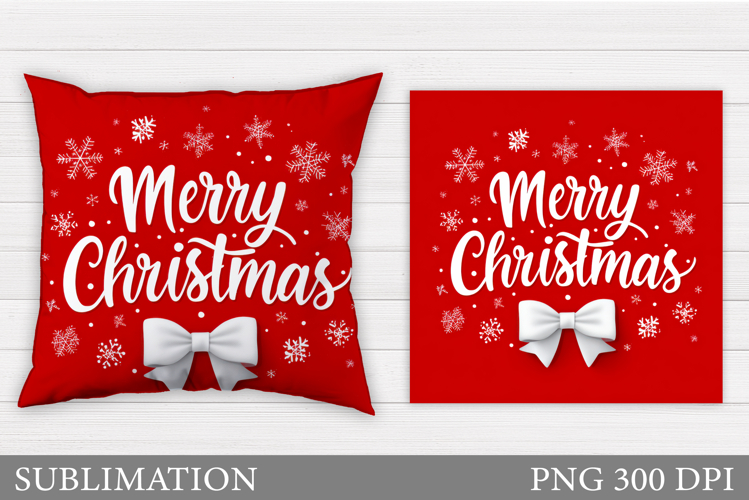 Merry Christmas Pillow Design. Christmas Sublimation