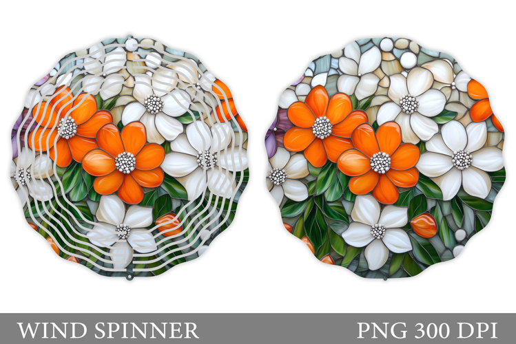 Flowers Wind Spinner Design. Floral Wind Spinner Sublimation