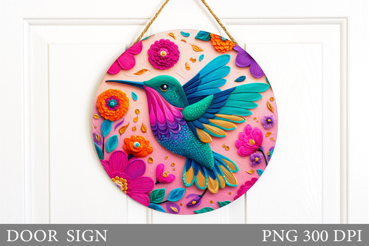 Hummingbird Door Sign Design. Hummingbird Sublimation example image 1