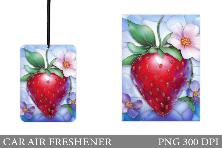 Strawberry Car Air Freshener Design. Strawberry Sublimation