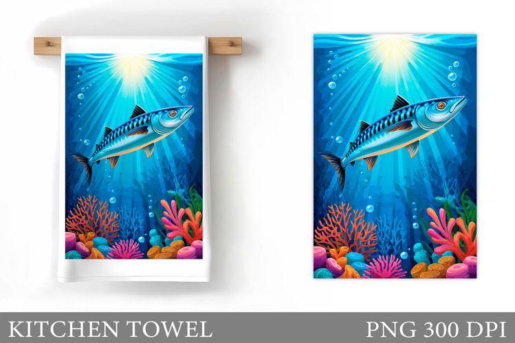 Fish Kitchen Towel Design. Fish Sublimation